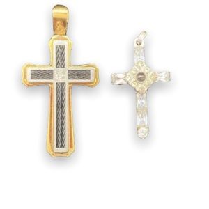 Gold Filled And Stainless Steel Cross The Gold Filled Cross Has A Scripture